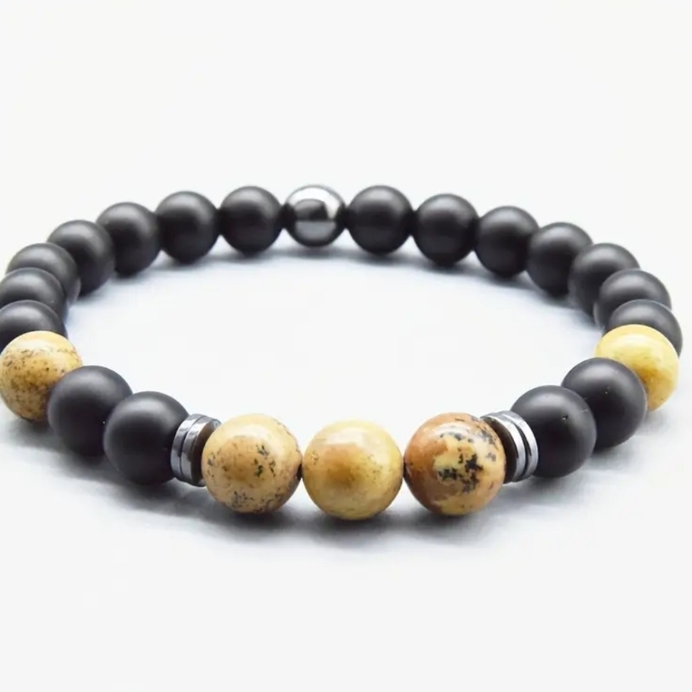 8mm Matte black Stone + Picture Stone